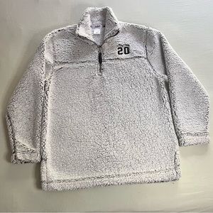 White Jostens Flufffy Zipped Sweater Woman’s Medium